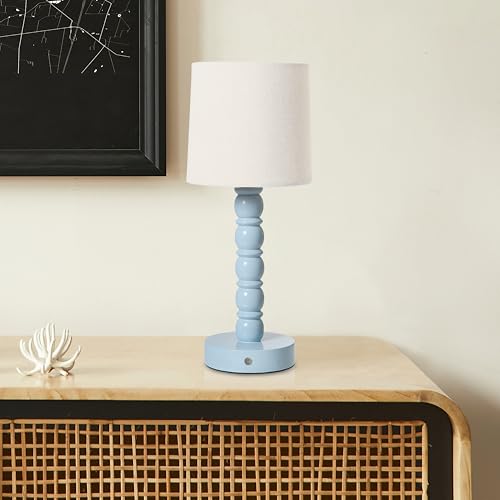 Camden Reed Traditional Wood Lamp - Gloss Finish, Elegant Lighting for Home Décor, Blue