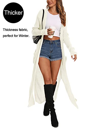 Image of Womens Casual Long Sleeve Split Open Cardigan Knit Long Cardigan Sweaters with Pockets Fall Fashion 2024