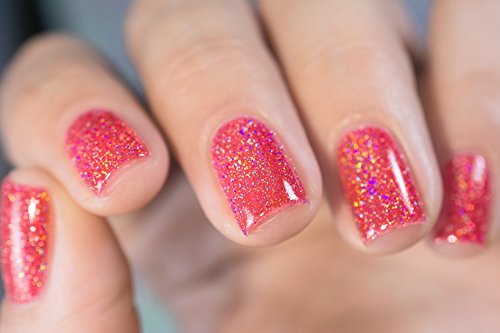 Image of ILNP Sunkissed - Bright Watermelon Holographic Sheer Jelly Nail Polish