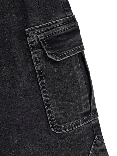 GUESS Boys' Black Stretch Denim Cargo Oversize3