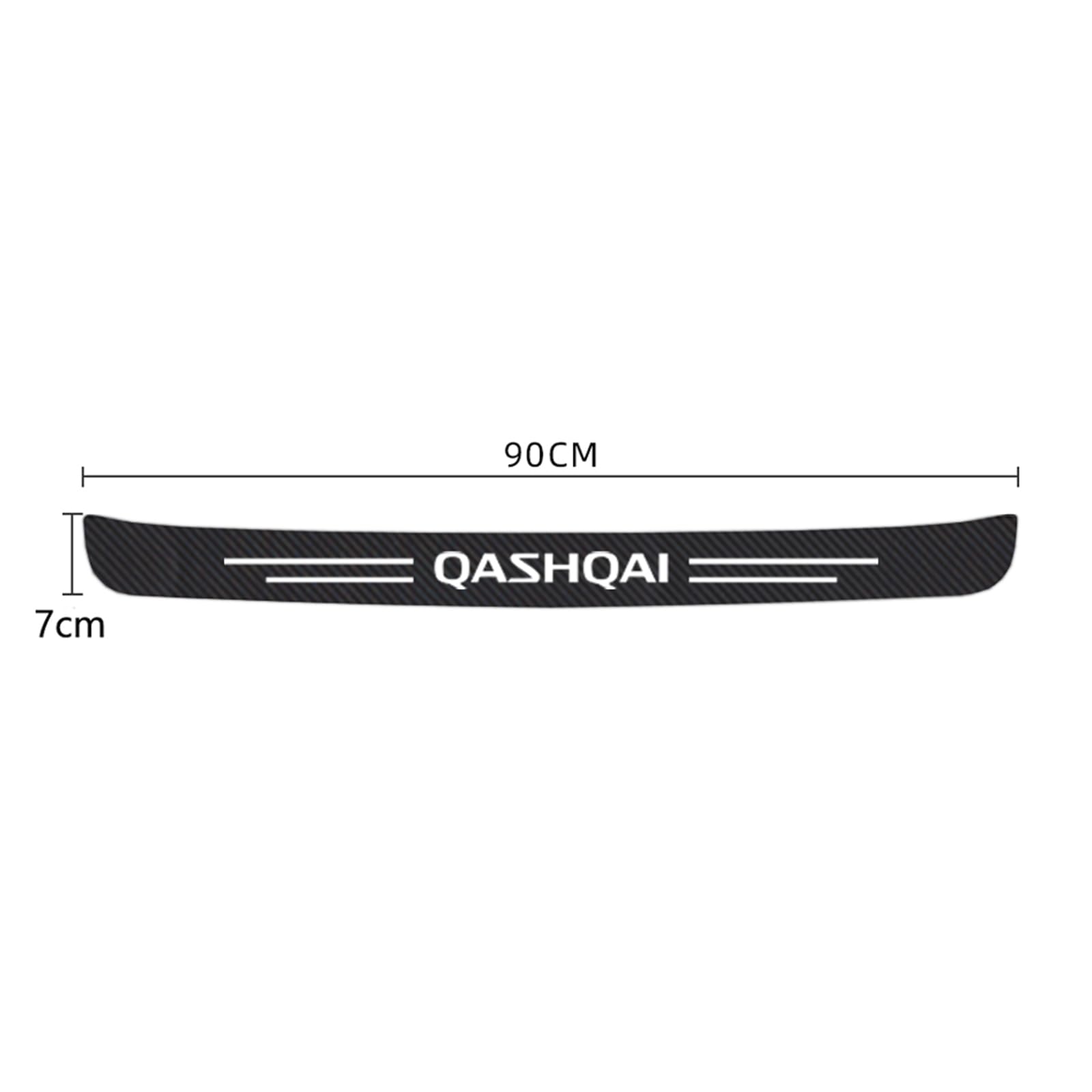 Generico Fibra Carbonio Protezione Paraurti Posteriore Striscia Pellicola per Nissan Qashqai，Adesivo Battitacco Porta Baule Auto Accessori