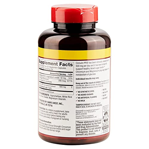 Members Mark Clinical Strength Cinnamon Dietary Supplement, 500Mg (170 Count) #TOP1