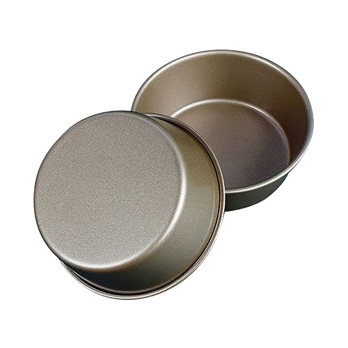 MUCKLILY 2PCS Non Stick Round Burger Gold Baking Tool for Cupcakes Cheese and Bread for Household Bakeware Easy to Clean and present for Baking Enthusiasts