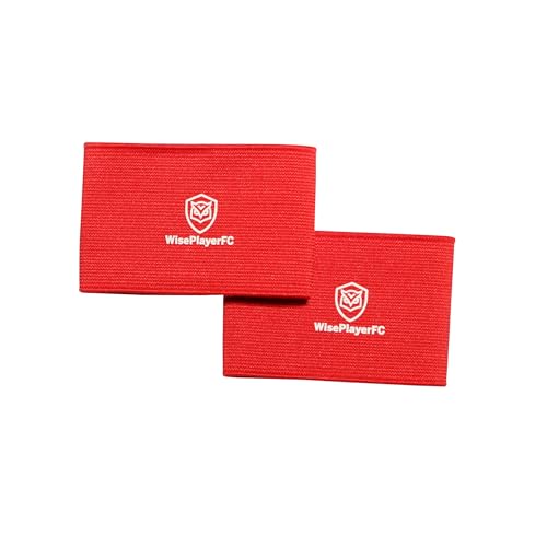 WISEPLAYERFC Banda Sujeta Espinilleras Fútbol- 2 Cintas Elásticas Guarda Canilleras de Fútbol para Adulto y Niño (Rojo)