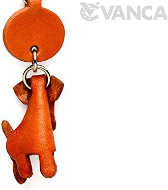 Airedale Terrier Leather Dog Small Keychain VANCA CRAFT-Collectible Keyring Charm Pendant Made in Japan image 5