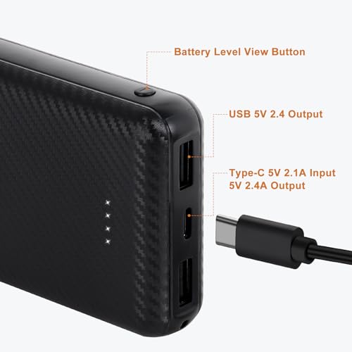 BIAL 12000mAh 5V 2.4A Heated Vest Battery Pack, Power Bank for Heated Vest/Heated Jacket,5v Rechargeable Battery Pack for USB Heated Clothes, Heated Blanket, Jacket, Sleeping Bag,Phone2
