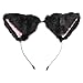 Poignet Four Noir long Cosplay oreilles Fluff bandeau à l'intérieur des accessoires de chat avec accessoire rose Bandana Oreille