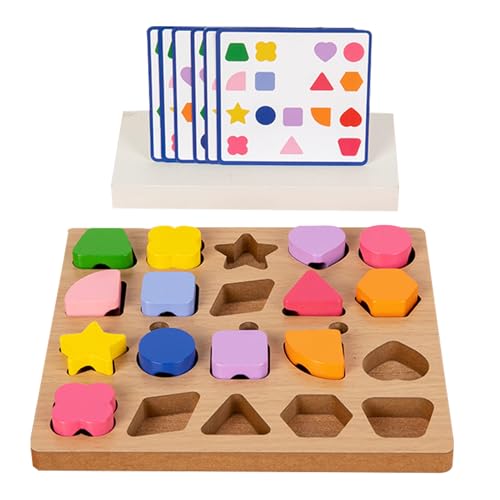 Qfdiwr Juguetes de Madera Para Apilar - Bloques De Secuenciación Educativos - Juego De Bloques De Madera Con Formas Y Cuentas Para Apilar Y Asociar | Para Niños De 3 Años Familia Materna Navidad