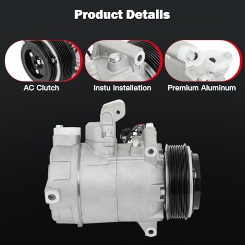 Image of CCIYU AC Compressor w /Clutch for INFINITI Q70 3.7L 2014-2019 | fits 2009-2020 370Z 3.7L 67668 Powerful Cooling Quiet Operation Zero Leak Durable Aluminum Alloy Lowers Energy Consumption