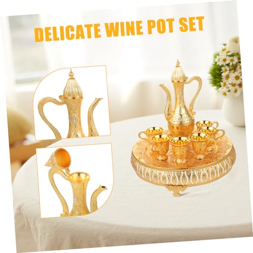 Théière turque métal vintage et tasses à vin style rétro - 5