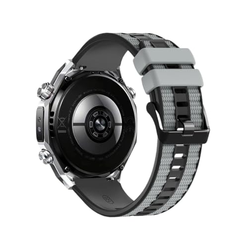 [LOKLNEYK] �ɓK������Huawei Watch Ultimate 2 / GT 6 /5 Pro/ GT6 /GT5 46mm�u���X���b�g�ɓK������22mm�V���R���X�g���b�v(Black Gray)