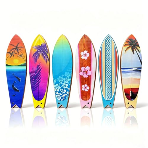 1:12 Scale Miniature Surfboard For Collectible Displays, 6Pcs Summer Beach Scene Prop, Surfboard Decorative Accents Diorama Supplies, Mini Surfboard For Crafts And Desktop Decor