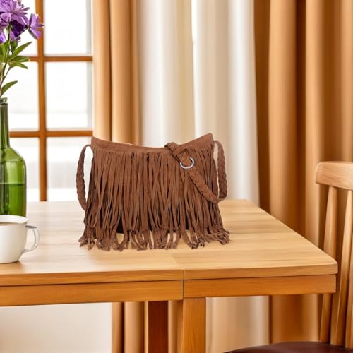 Image of Fringe Crossbody Handbag: Black Fringe Purse Crossbody Bag For Women Summer