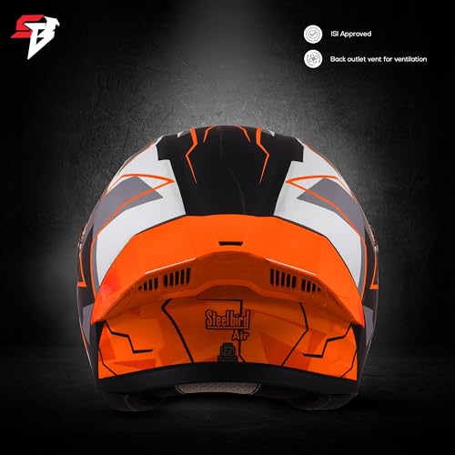 Image of Steelbird SBA-20 09 ISI Certified Flip-Up Graphic Helmet for Men and Women with Inner Chrome Sun Shield