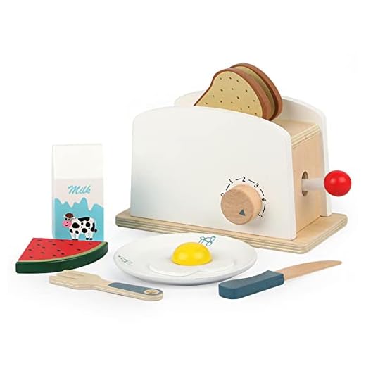 arbitra tostadora Madera, tostadora emergente, Accesorios Cocina Juguete, simulación Cocina, Roles para niños, niños pequeños, niñas 3 a 6 años