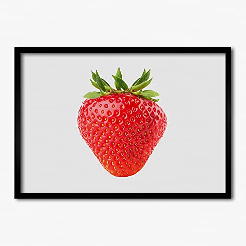 Cadre photo 70x50 cm Tulup en bois MDF avec affiche de fraise pour tableau moderne