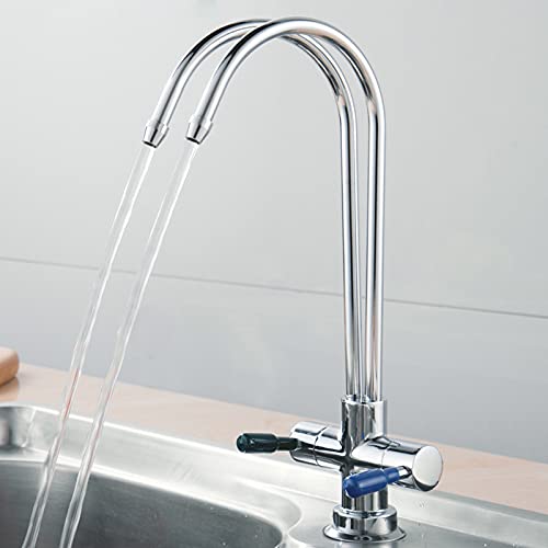 Robinet purificateur d'eau cuivre double entrée sortie cuisine 2 points - 3