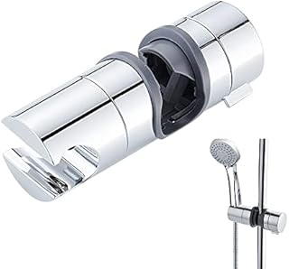 ACHANFLY Adjustable Shower Head Holders 18-25MM Shower Holder Bracket No Drilling ABS Chrome Plated Replacement Universal Suction Shower Head Hose Holder for Bathroom Shower Riser Rail Slider Pole
