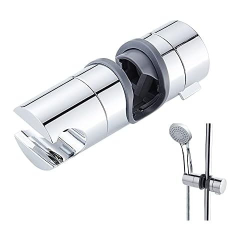 ACHANFLY Adjustable Shower Head Holders 18-25MM Shower Holder Bracket No Drilling ABS Chrome Plated Replacement Universal Suction Shower Head Hose Holder for Bathroom Shower Riser Rail Slider Pole Cover