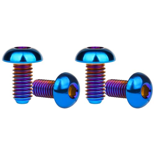 Image of Titanium Bolt M3 8 10 12 15mm Allen Key Head Screws for Bicycle Pack of 4 (Burnt Blue, M3x10mm)