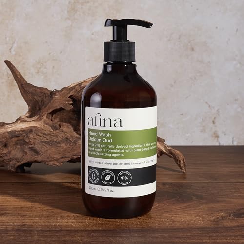 Afina Golden Oud Luxury Hand Wash, 500ml Hand Soap Bottle, Sensual Blend of Spicy - Image 4