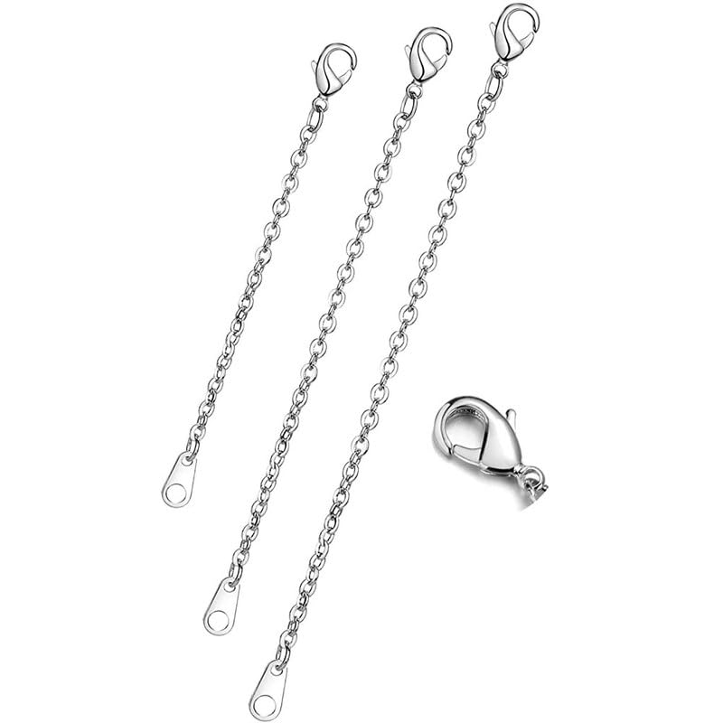 Cadena de extensión de plata de ley 925 refinada para reparar y alargar pulseras