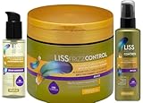 [Kit Liss Frizz | Control del Cabello Rebelde] Serum iluminador + Hidrocrema + Mascarilla [con vitamina E y queratina, protección térmica]