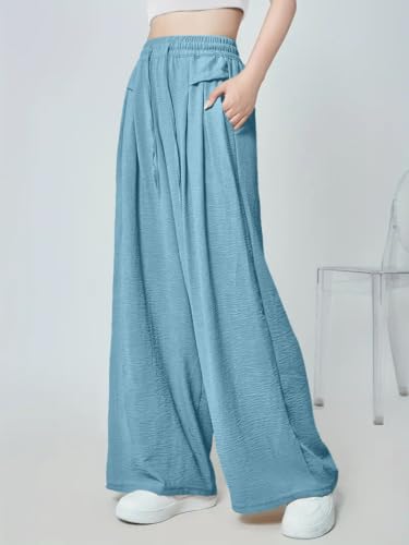 Image of GRECIILOOKS High Waist Polycotton Trousers for Women - Flared Parachute Pants with Side Pockets | Casual Travel Cargo Pants (Available in Plus Size and Value Pack)