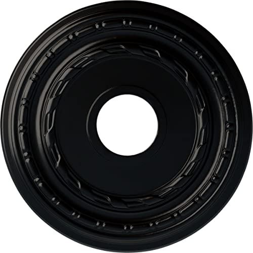 Ekena Millwork CM15DUBLF Ceiling Medallion, Jet Black