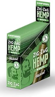 ZIG-ZAG – Natural Hemp Wraps – Non GMO – 2 Wraps Per Pack – 25 Pack Display (Natural)