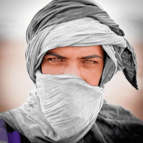 Moroccan Scarf, Long Tuareg Moroccan Scarf white Color Ethnic Turban Sahara Berber Handmade Unisex Adult2