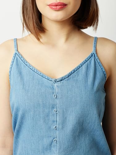 Image of Miss Chase Women's Round Neck Half Sleeves Cotton Lace and Pearl Detailing