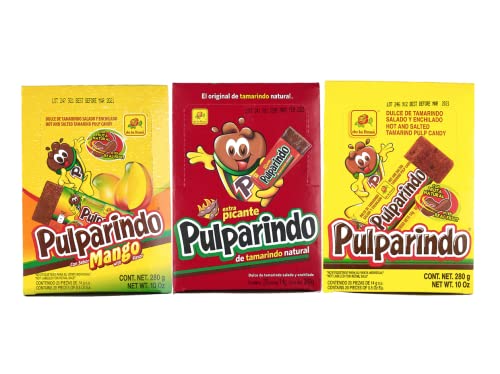 Pulparindo - Paquete de 3 unidades (original, extra caliente y mango)