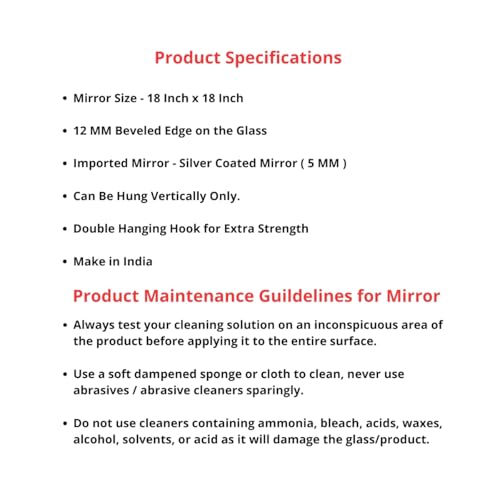 Image of 18x18 Inch Frameless Round Mirror for Wall /Beveled Glass with Smooth Edges /Mirror for Bathroom /Bedroom /Living Room /Entryway /Dressing Room /Unframed Decorative Mirror | BM1818A7