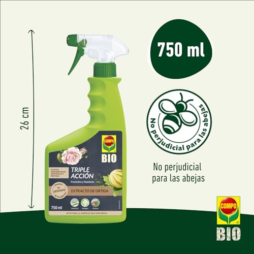 Compo Bio Compo Bio Tripla Azione, Protezione Contro Insetti, Funghi E Acari, Per Piante Ornamentali, Orticole E Da Frutto, Flacone Spray, 750 Ml - 4