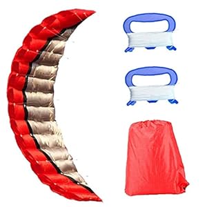 Regenbogen-Kites Dual Line Parafoil Kite Outdoor Große Stunt-Fallschirm-Drachen Mit 2 Griff 30m-Linie Rot