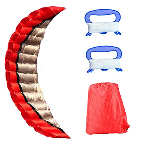 Regenbogen-Kites Dual Line Parafoil Kite Outdoor Große Stunt-Fallschirm-Drachen Mit 2 Griff 30m-Linie Rot