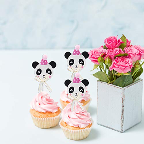 Joymemo Panda Birthday Party Supplies For Girls, Panda Head Foil Balloons Cake Toppers Pink Happy Birthday Banner For Baby Shower Birthday Decorations #TOP5