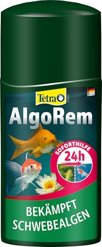 Tetra Pond AlgoRem - 24-Stunden-Soforthilfe gegen grünes Wasser im Gartenteich, bekämpft Schwebealgen, 250 ml