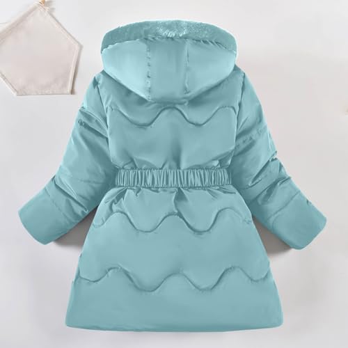 Winter Coats for Girls Windproof Faux Fur Hooded Butterfly Pattern Jackets with Belt Winter Warm Thick Down Jacket4
