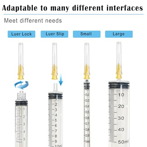Image of 100pcs 25 gauge 5 /8 inch Needle Luer Lock for Scientific Lab | Refilling Inks, Individually Wrapped