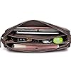 TIANHONGDAISHU Cowhide Mens Clutch Bag Handbag Leather Zipper Long Wallet Business Hand Clutch Phone Holder Password Lock Men's Large Capacity Folder Bag (Brown) #4