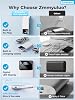 Cargador portátil 10000mAh con cables integrados y enchufe de pared | carga rápida USB-C, pantalla LED, esencial para viajes, para teléfonos celulares (perla) 4
