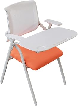 Folding Chair Folding Chairs with Writing Board, Commercial Conference Room Training Chair, Comfortable Foldable Back Chair, Easy to Store, Load 150kgOrange