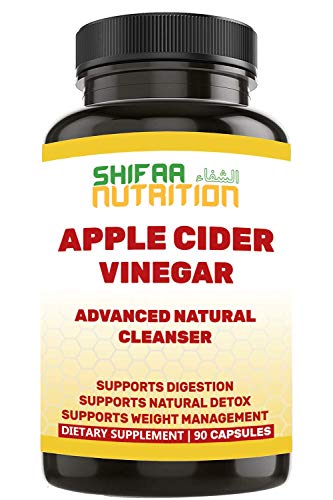 Apple Cider Vinegar Capsules for Women and Men by SHIFAA NUTRITION | These Gluten Free Keto Pills Support Natural Weight Loss, Detox, Digestion, Metabolism & Immune System | HALAL | 700 MG 45 Servings