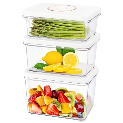 Vixino Vacuum Seal Containers, 3Pcs