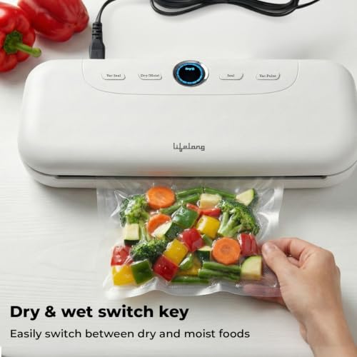 Image of Lifelong Vacuum Sealer Machine for Dry & Wet Food Packing | Automatic Seal with Compact Design & Digital Display | Food Sealer with Vacuum Bags, One-Touch Operation & Airtight Storage Preservation