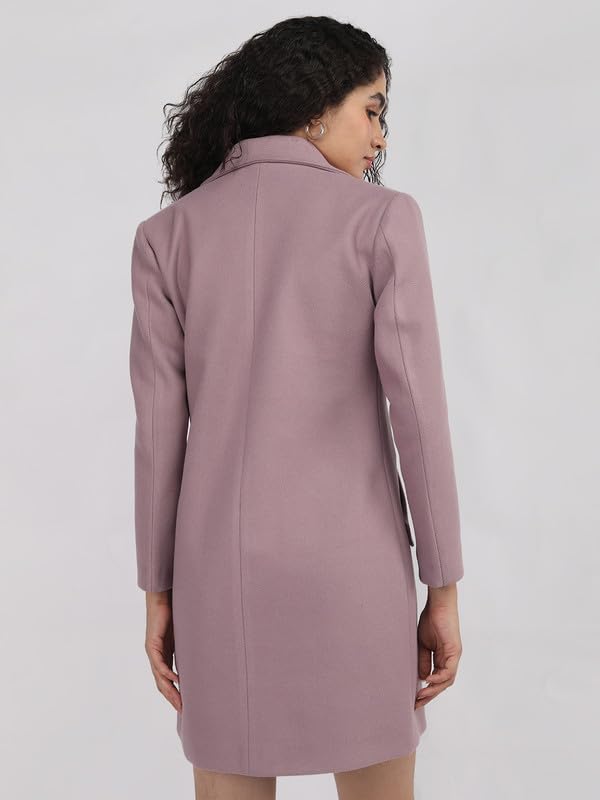 Image of PLAGG Women's Notched Lapel Long Overcoat
