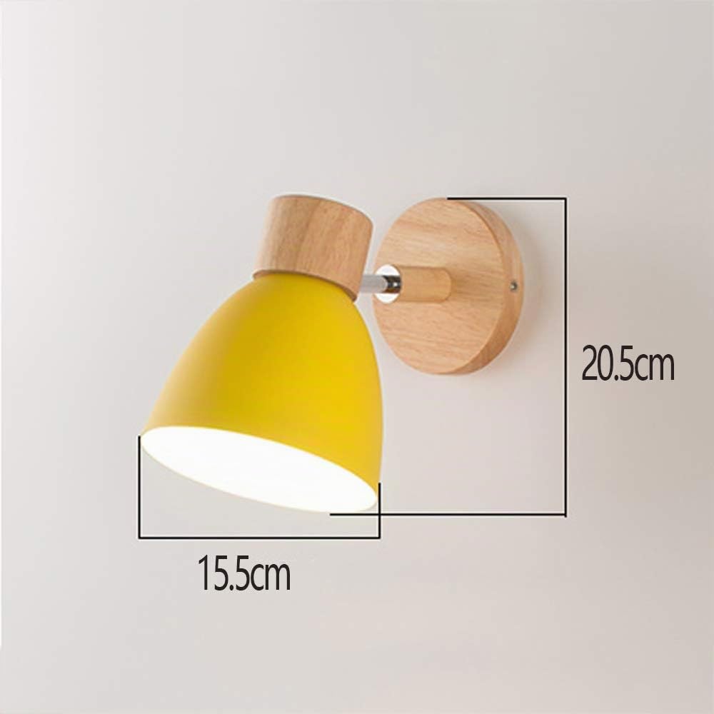 Wandlampe Holz Wandleuchte E27 Verstellbare Wandbeleuchtung Leselampe Innenwandleuchte Eisen Wand Strahler Schlafzimmer Wohnzimmer Flur Esszimmer Nacht Beleuchtung,Weiß