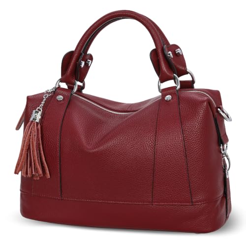 Image of HESHE Womens Genuine Leather Purse Satchel Tote Bags Ladies Real Leather Bags Crossbody Handbags
